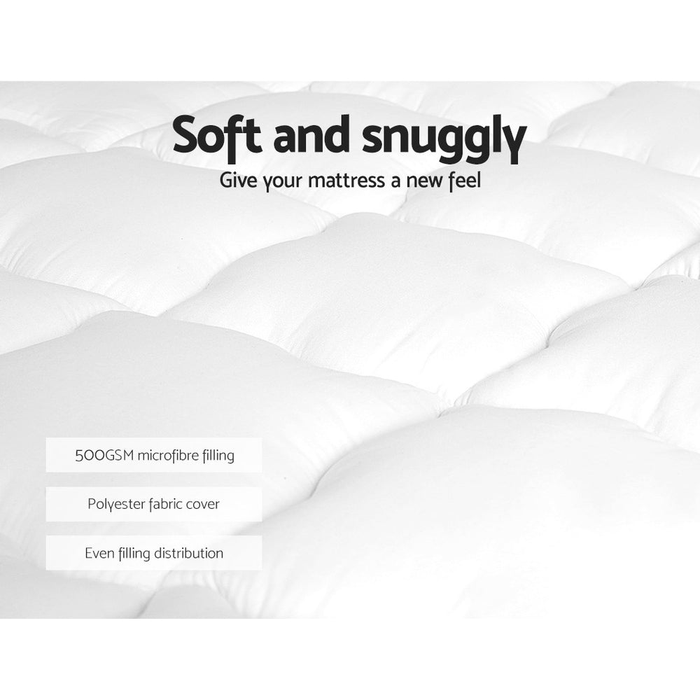 Giselle Bedding Pillowtop Mattress Topper 5cm Thick Mattress Pad for Back Pain Relief & Old Beds Machine Washable 500GSM Breathable Protector Double
