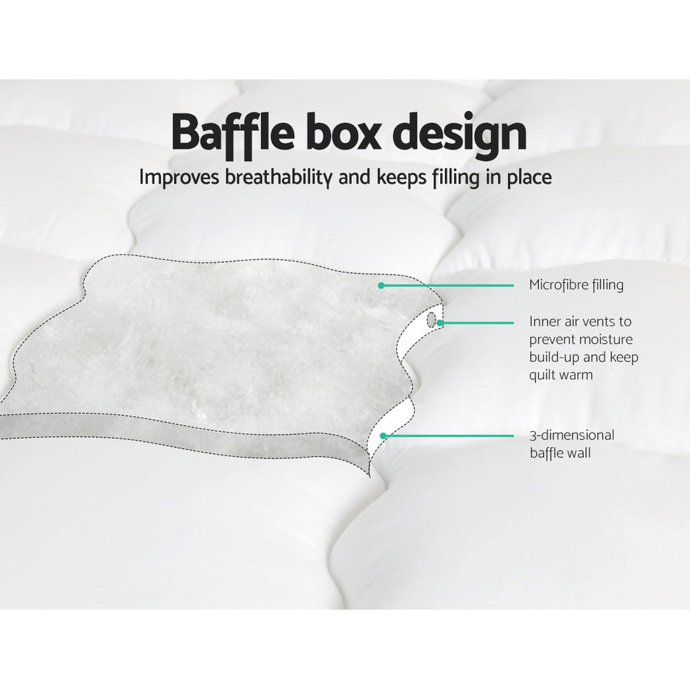Giselle Bedding Pillowtop Mattress Topper 5cm Thick Mattress Pad for Back Pain Relief & Old Beds Machine Washable 500GSM Breathable Protector Double