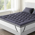 Giselle Bedding 5cm Pillowtop Topper Bamboo Polyester Blend Fibre Pad for Back Pain Relief Washable Overfilled Bed Protector 500GSM Queen