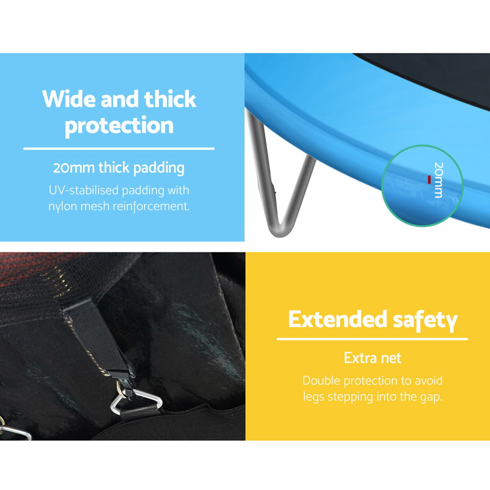 8FT Trampoline for Kids w/ Ladder Enclosure Safety Net Pad Gift Round