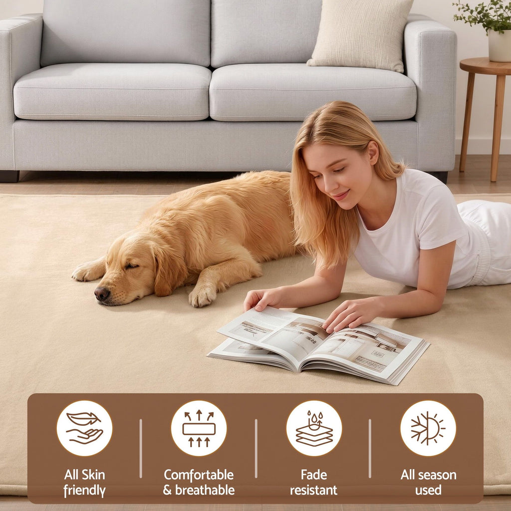 Artiss Tatami Mat Floor Mattress 3cm Thick Futon Mattresses Mellow Mat Rugs Living Room Beige