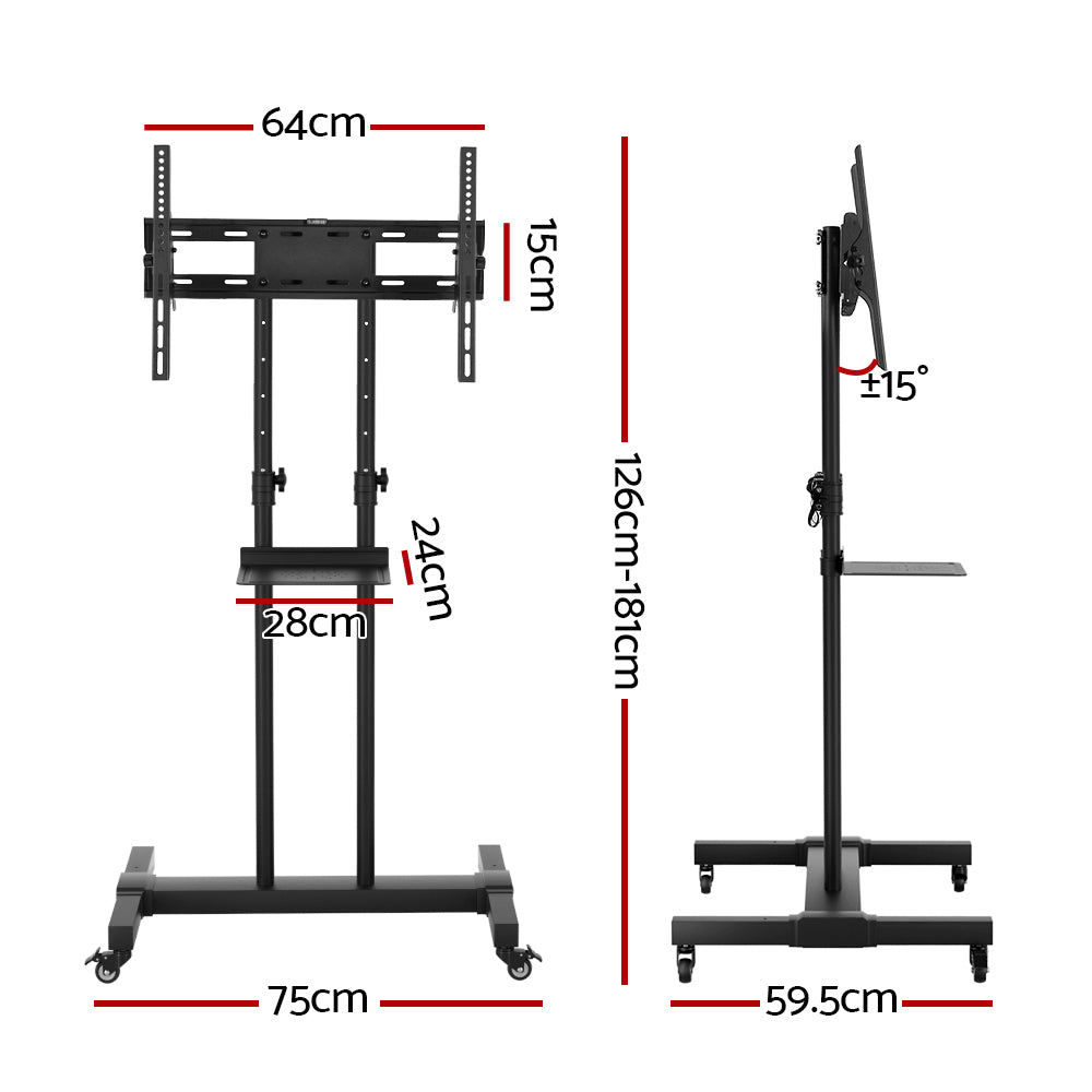 Mobile TV Stand for 23inch-65inch TVs Mount Bracket Portable Solid Trolley Cart