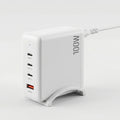 Devanti USB C Charger 100W Fast Charger 4 Port GaN Desktop Station White
