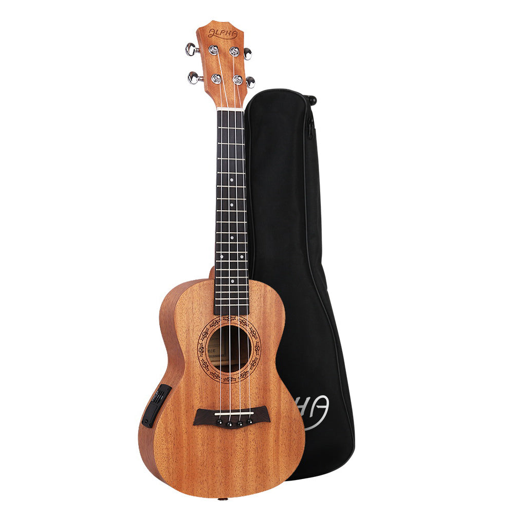 Alpha 26 Ukulele Equaliser Natural Mahogany Tenor Beginner Gift w/ Bag
