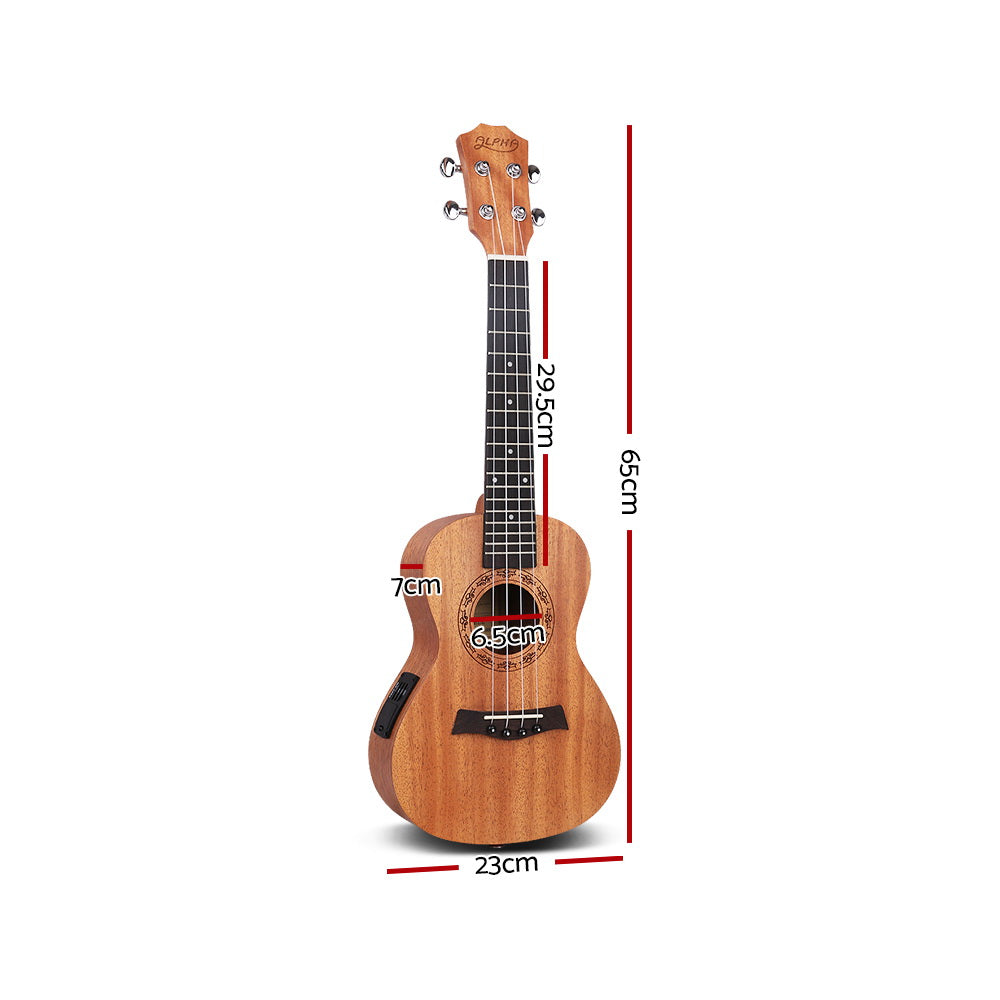 Alpha 26 Ukulele Equaliser Natural Mahogany Tenor Beginner Gift w/ Bag