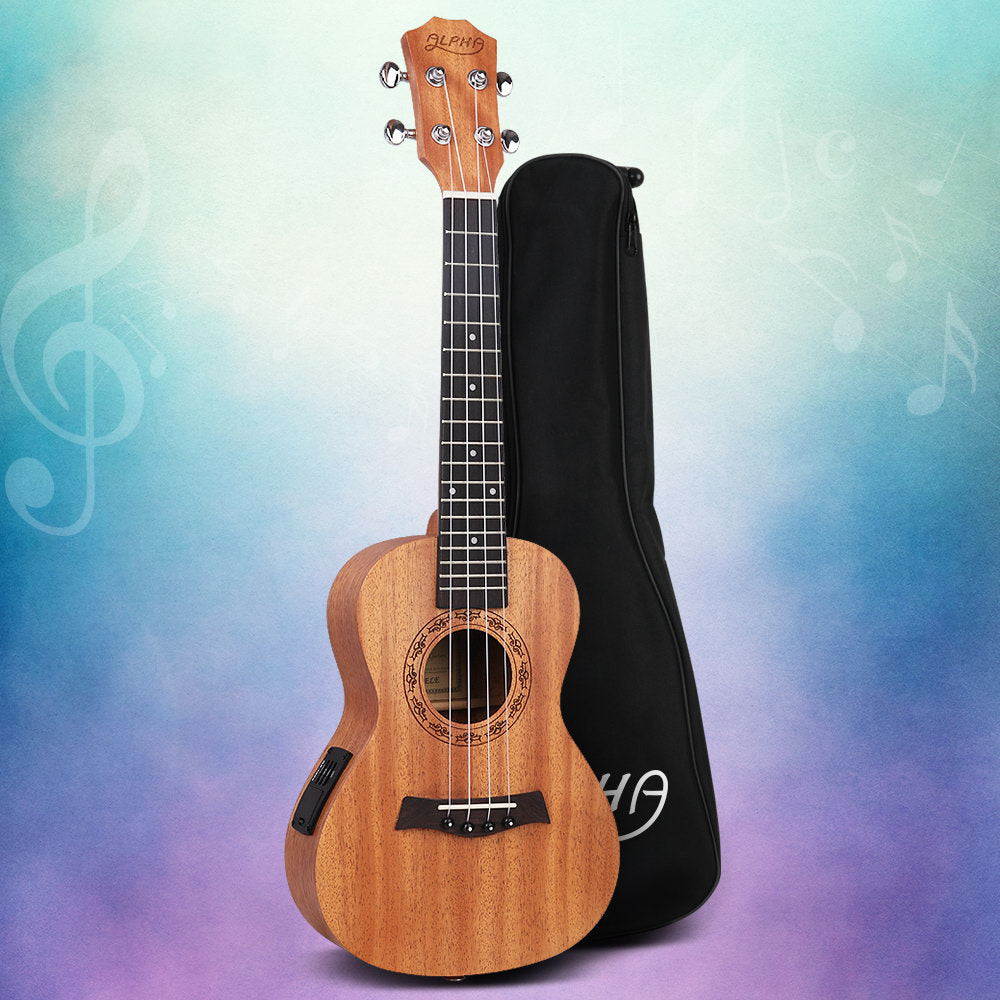 Alpha 26 Ukulele Equaliser Natural Mahogany Tenor Beginner Gift w/ Bag