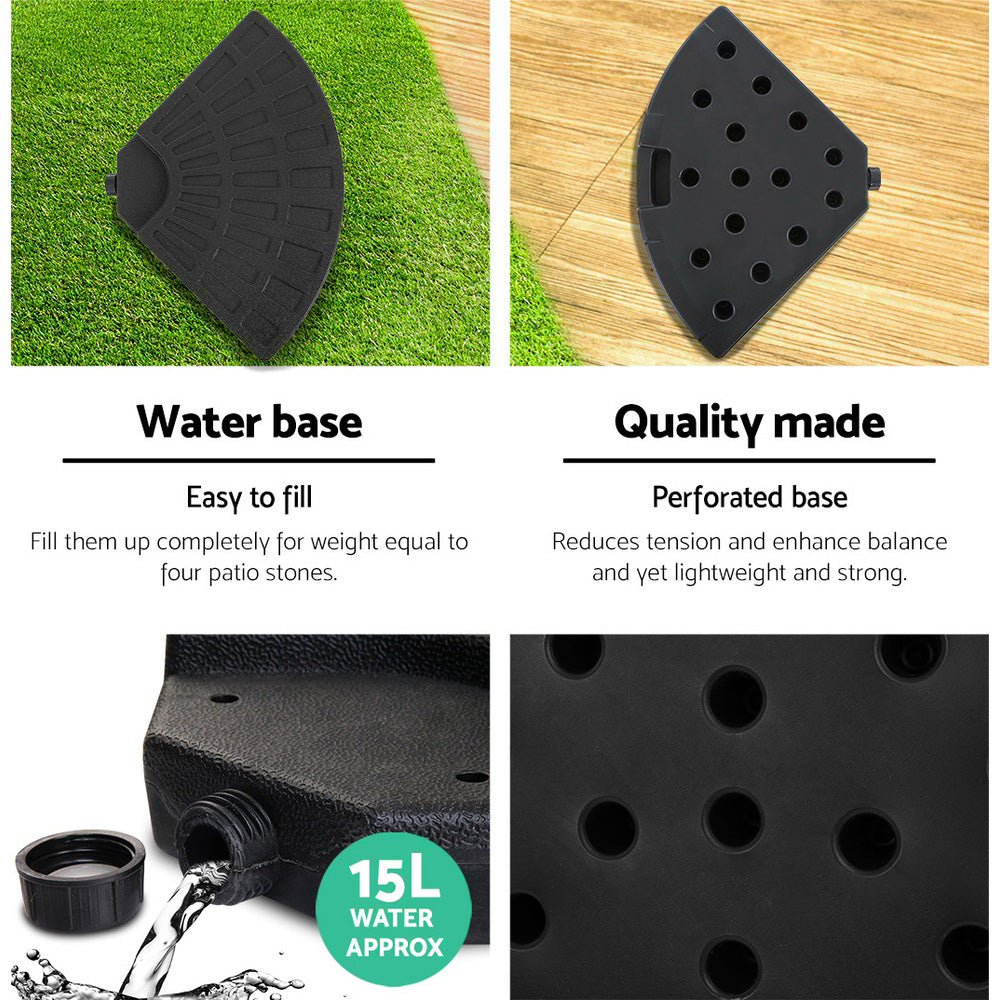 3m Outdoor Umbrella w/Base Cantilever Beach Garden Patio Charcoal