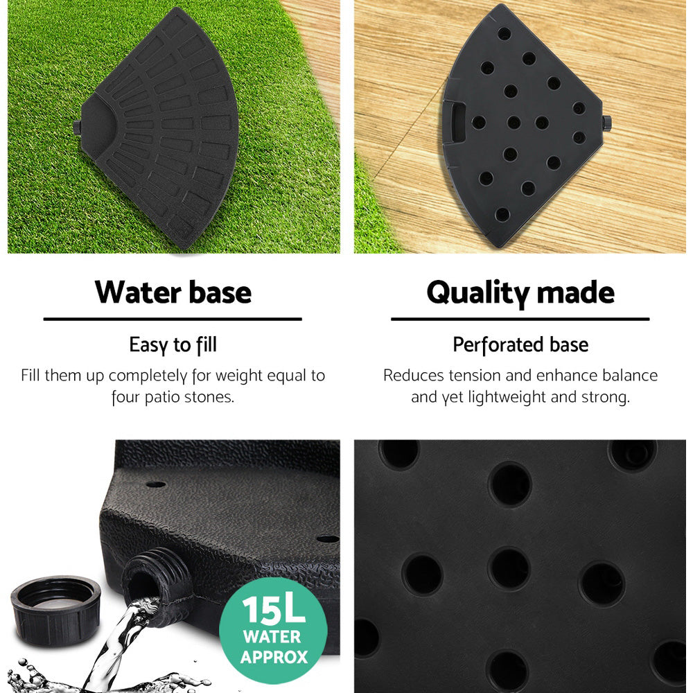 3m Outdoor Umbrella w/Base Cantilever Beach Garden Patio Grey