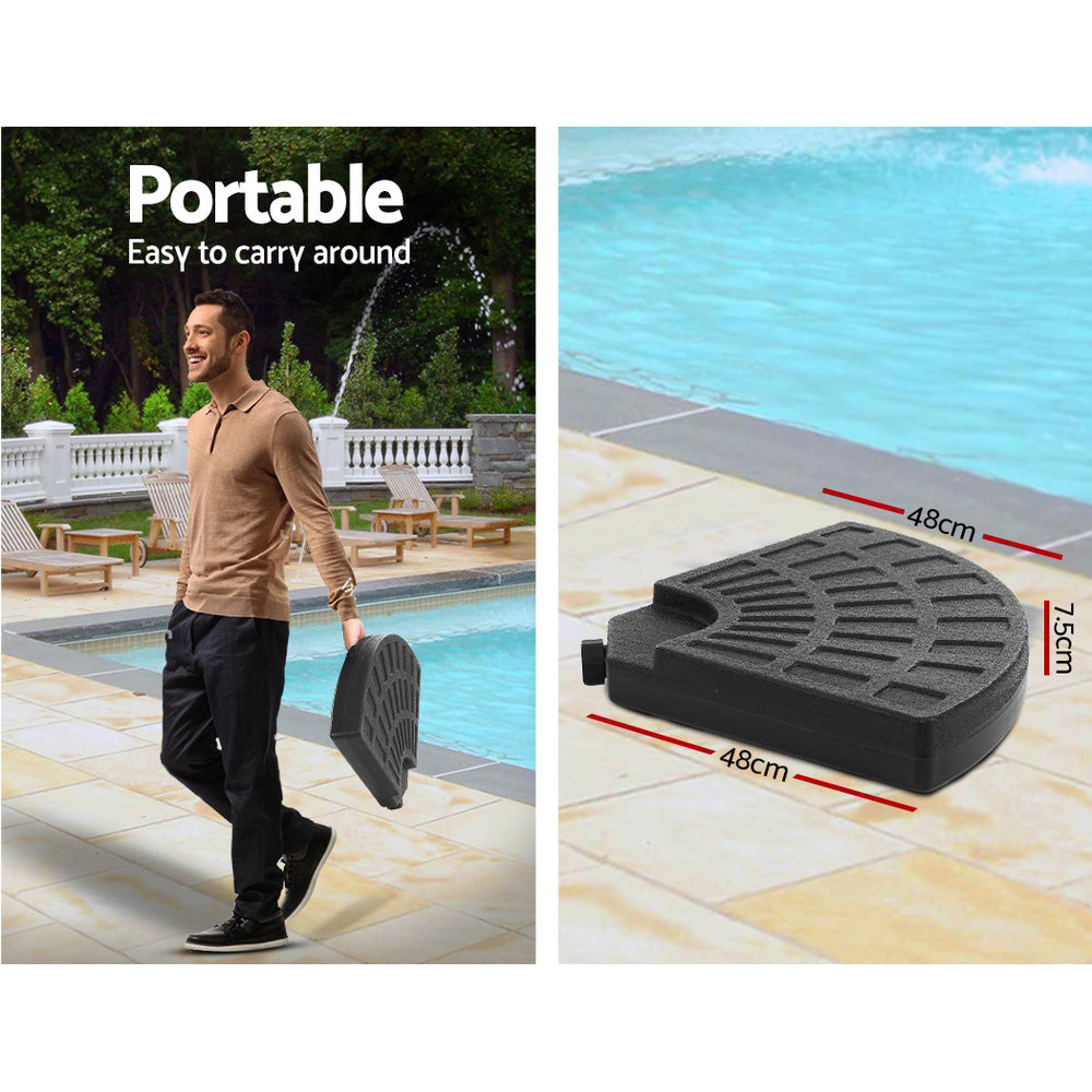 3m Outdoor Umbrella w/Base Cantilever Beach Garden Patio Grey