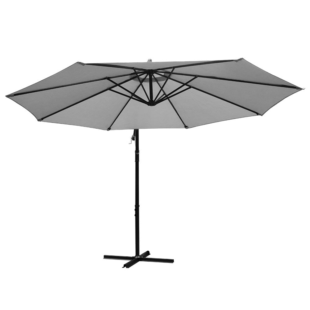 3m Outdoor Umbrella Cantilever Beach Garden Patio Grey