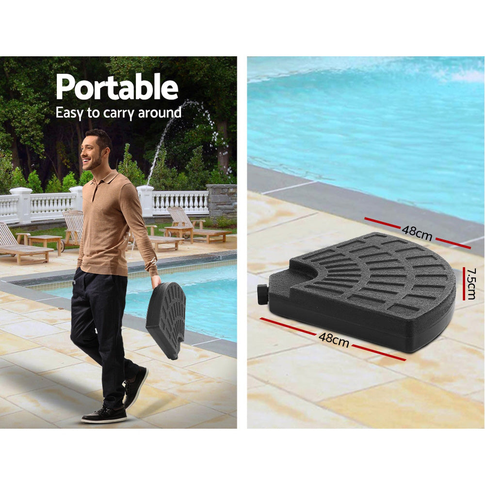 3m Outdoor Umbrella w/Base Cantilever Garden Patio Beach Black