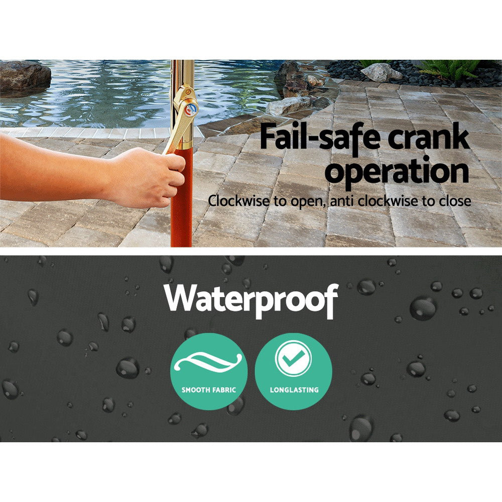 3m Outdoor Umbrella w/Base Pole Umbrellas Garden Sun Stand Deck Charcoal