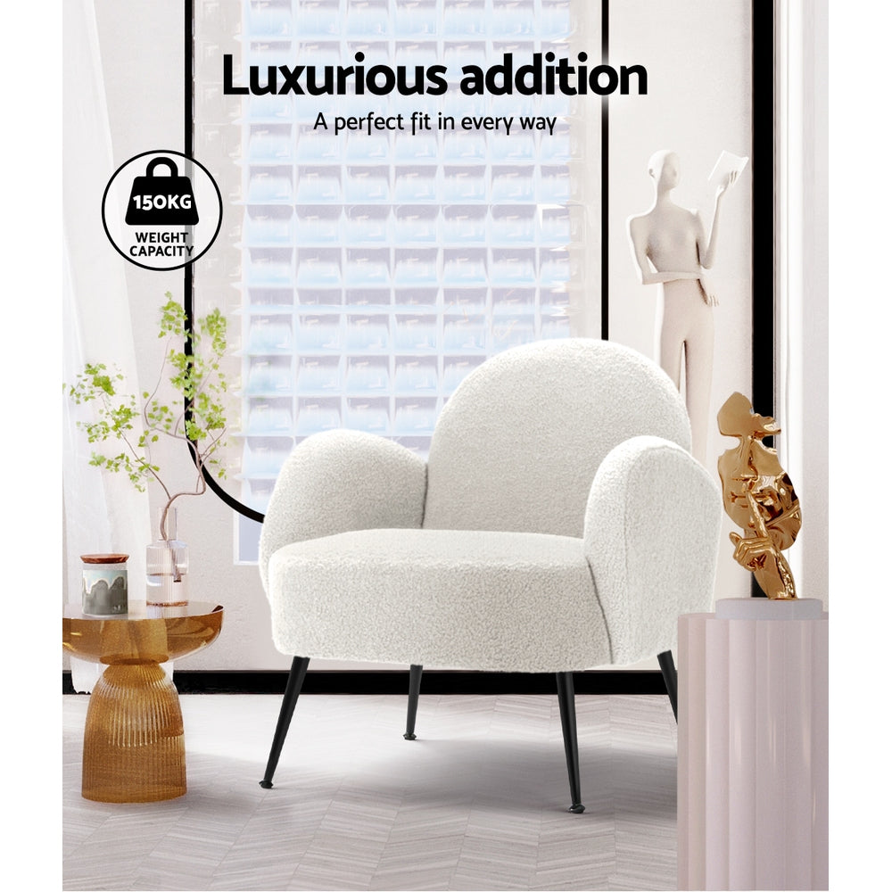 Armchair Boucle White Hanes