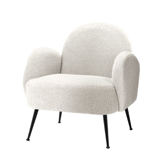 Armchair Boucle White Hanes