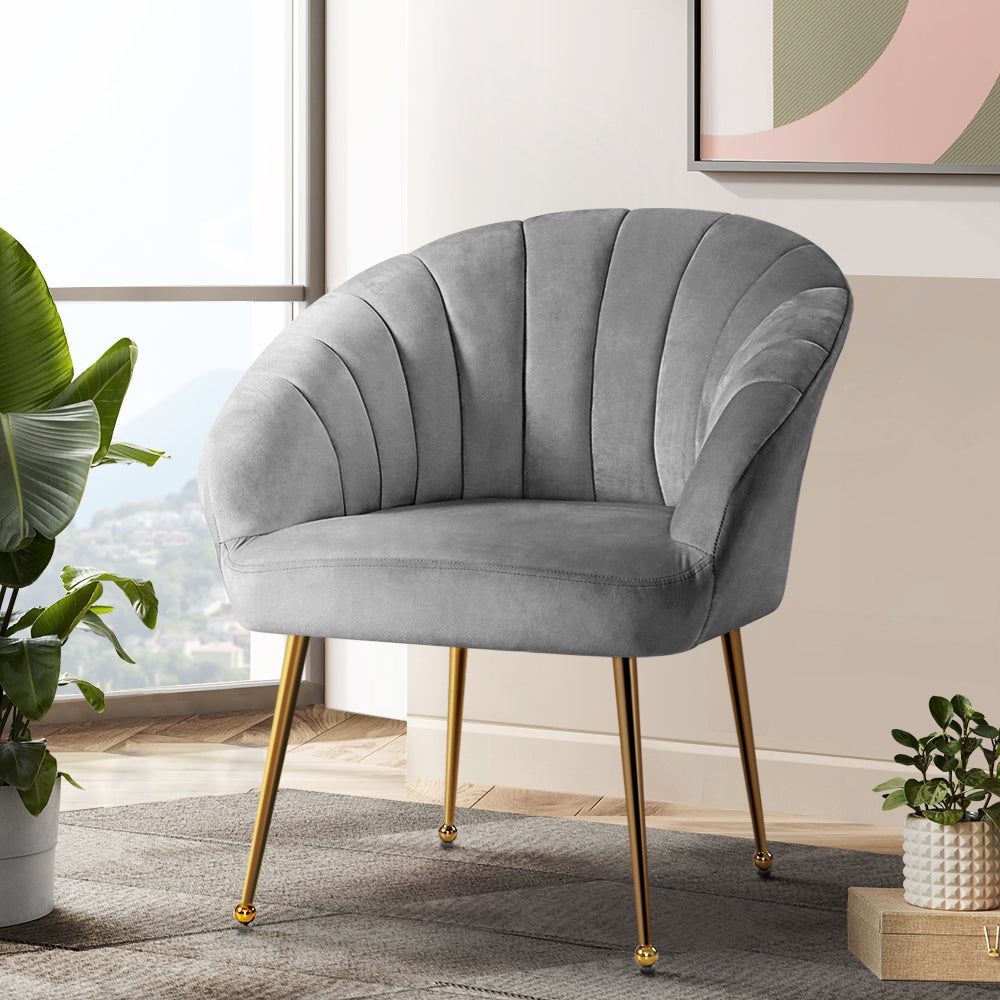 Armchair Velvet Grey Eloise