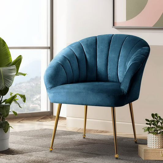 Armchair Velvet Blue Eloise