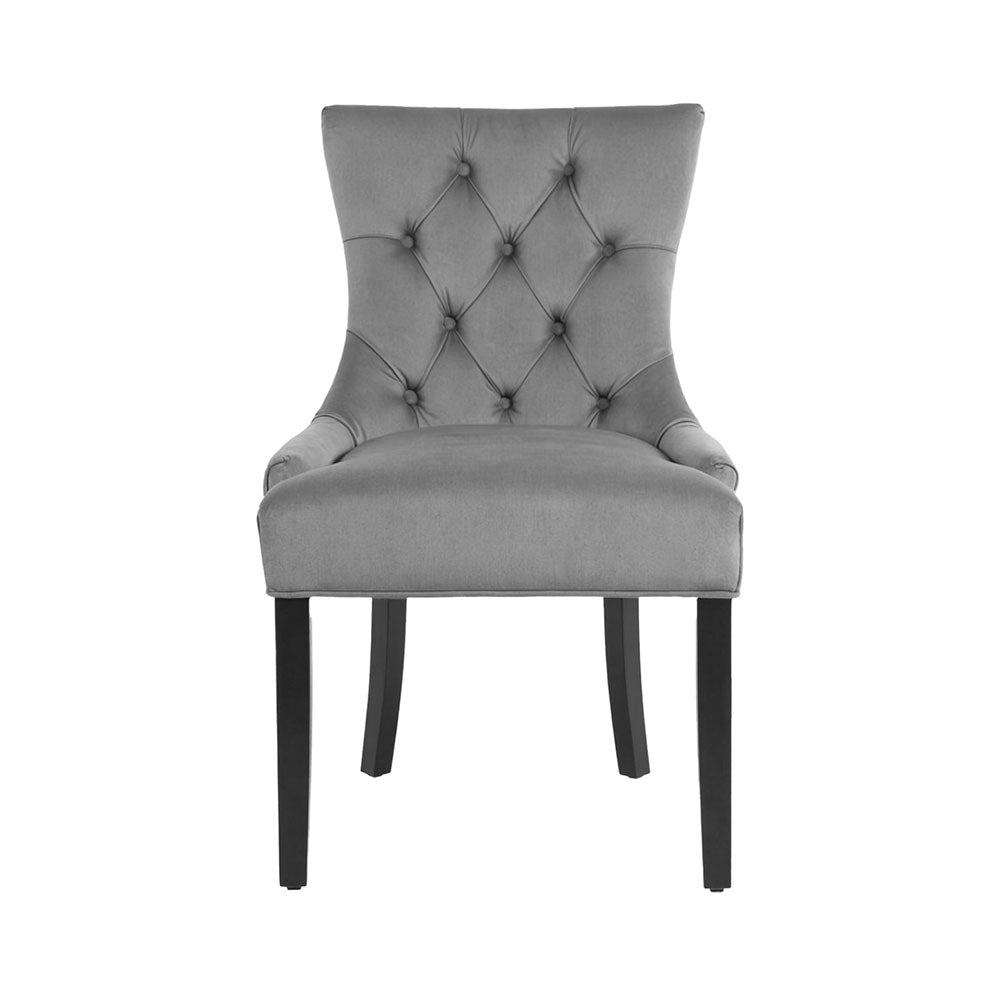 Dining Chairs Set of 4 Velvet French Provincial Grey