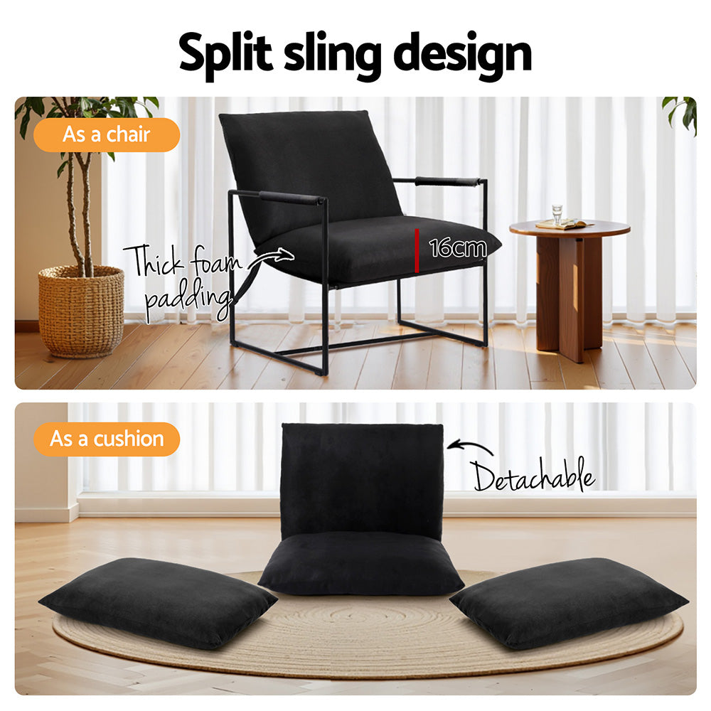 Armchair Lounge Chair Sling Black