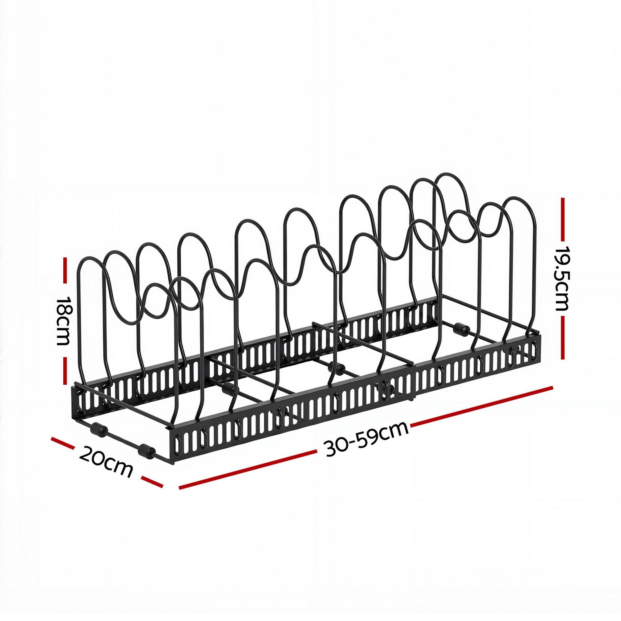 Artiss Expandable Pots and Pans Organizer Rack Cookware Holder Kitchen Cabinet Rack