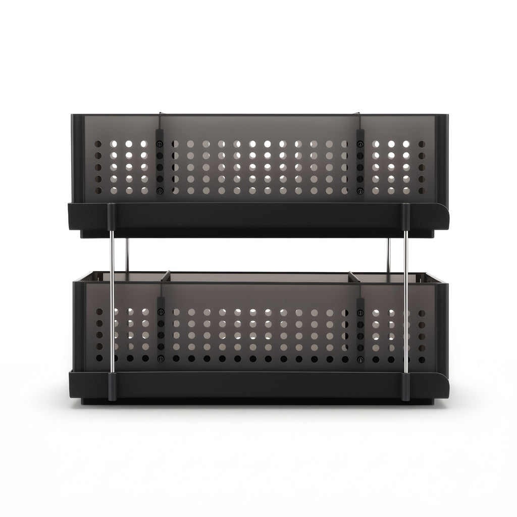 Artiss Under Sink Organizer 2 Tier Pull Out Drawer with Removable Baskets & Divider