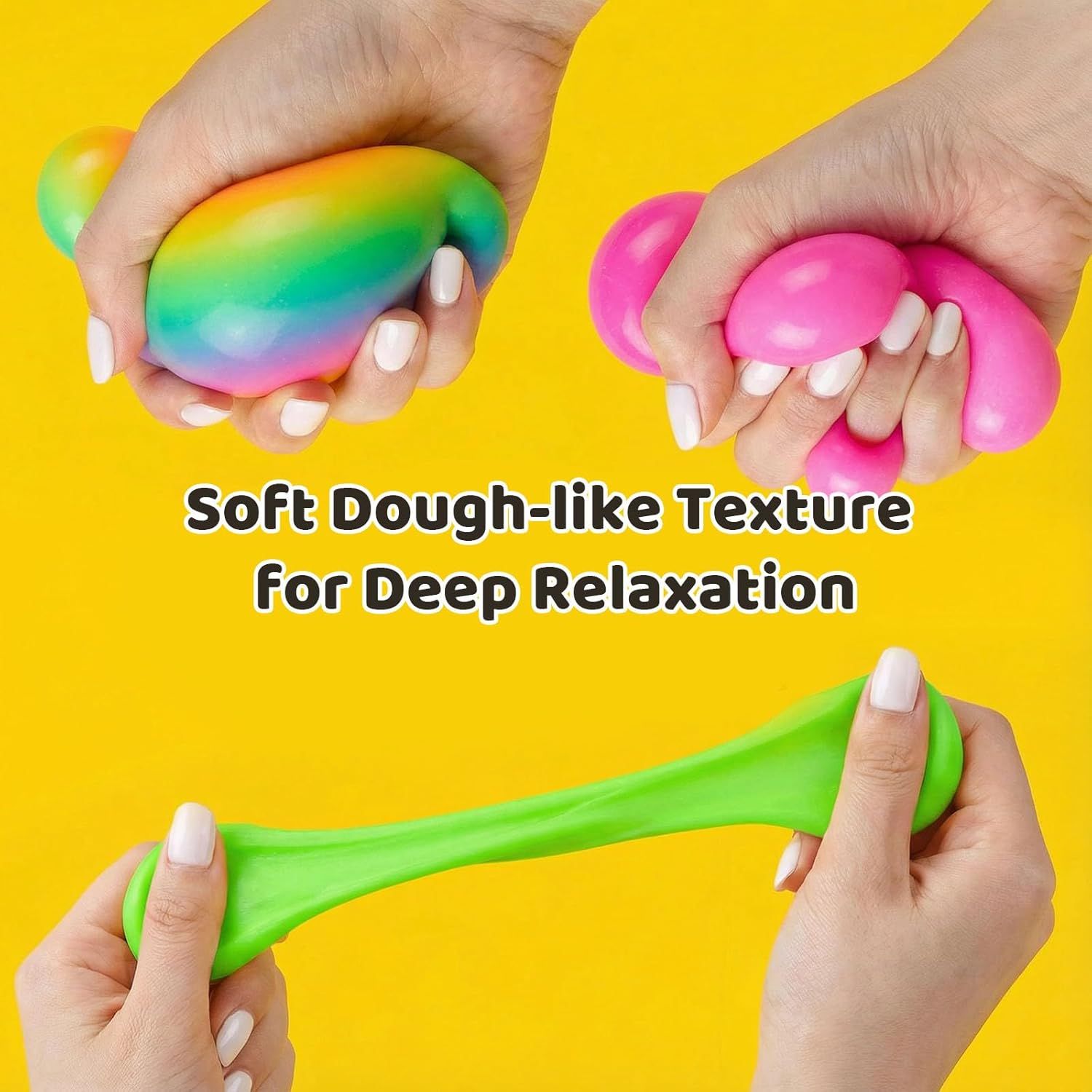5 PCS Color Changing TPR Stress Balls for Office & Classroom – Soft Sensory Squeeze Toys to Relieve Anxiety (Multicolor)