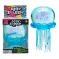 Transparent Jellyfish Squeeze Item, Blue Glitter Finish