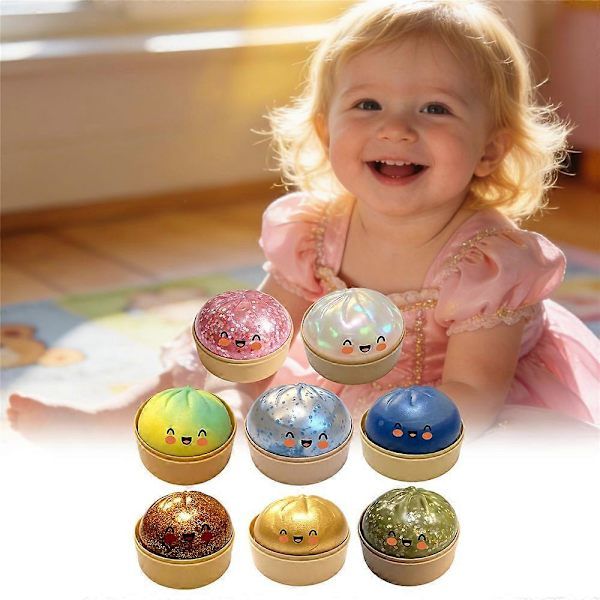 Giant Glitter Dumpling Squishy Squeeze Ball, White