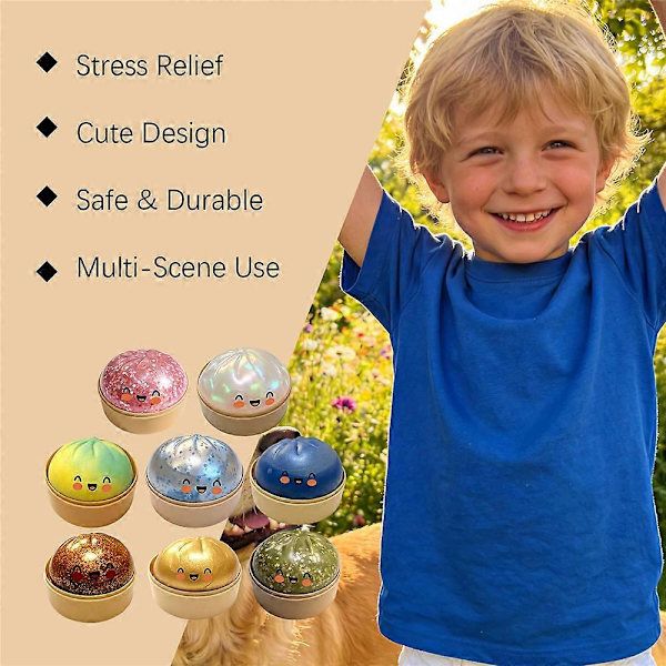 Giant Glitter Dumpling Squishy Squeeze Ball, White
