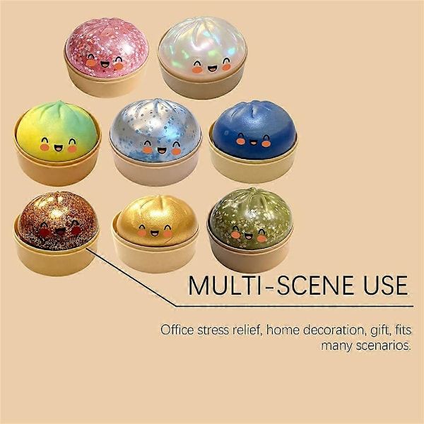 Giant Glitter Dumpling Squishy Squeeze Ball, White