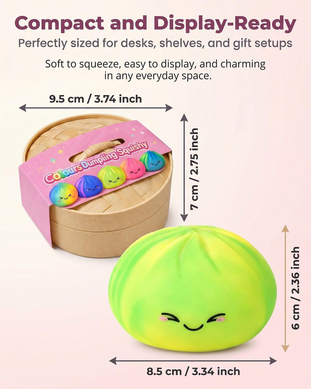 Tie-Dye Dumpling Squishy with Steamer, Slow-Rise Squeeze Item