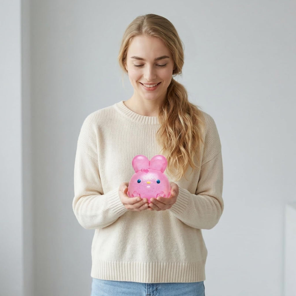 Glitter Bunny Squeeze Item, Pink