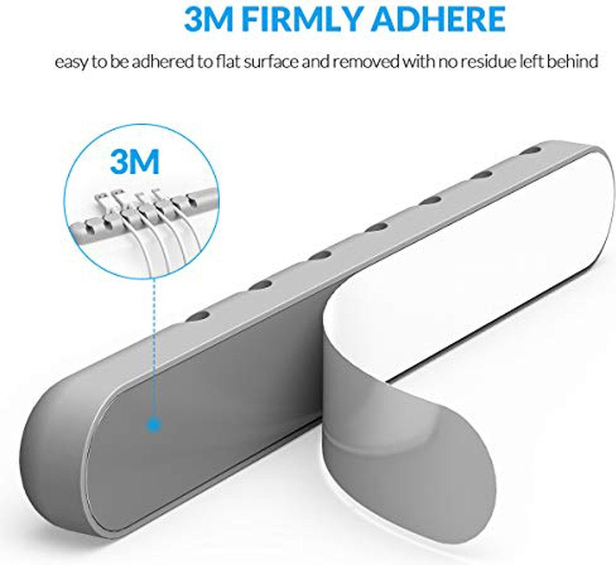 Self-Adhesive Cable Holder | Cable Organizer | Cable Clips | Self-Adhesive Cable Clips | Cable Clamp | Cable Holder | For 5 Cables | Gray
