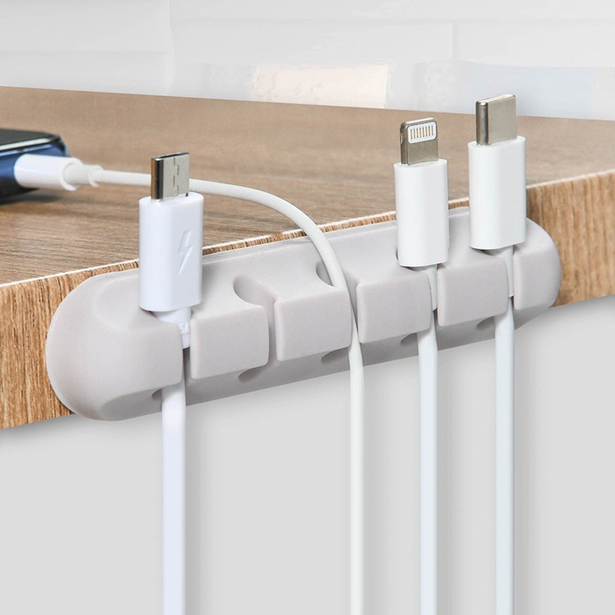 Cable Organizer - Cable Clips for 3/5/7" Cables - Self-Adhesive Cable Clips - Cable Clamp - Cable Holder - Cable Tray - Cable Management - Cable Organizer - Desk Organizer - for USB Charging Cable, Power Cord, Mouse Cable - White - 3 Pieces