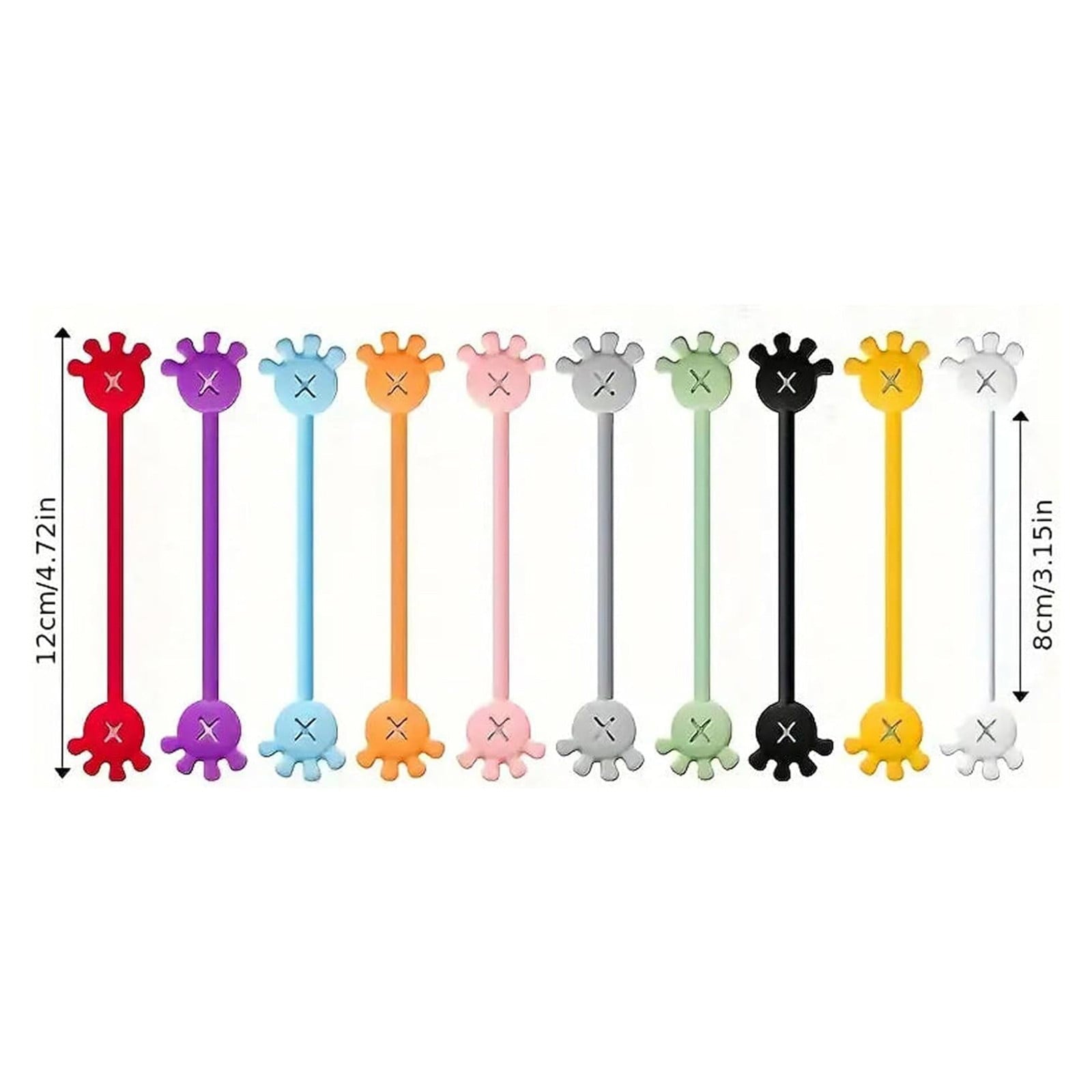 School Supplies Clearance! JWDX Twisted Wire Organizer Black, 10Pcs Cable Cable Clips Cable Organizers Reusable Silicone Cords Organizers Multipurpose Silicone Magnet Ties for Home School White