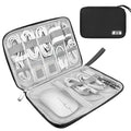 Cable Organizer - Electronics Organizer - Travel Bag - Cable Bag - Storage Bag - Charger - Power Bank - USB Stick - SD Card - Travel Accessories - Holiday - Office - Water-Repellent - Cable Management - Black - 1 Piece (Excluding Accessories)