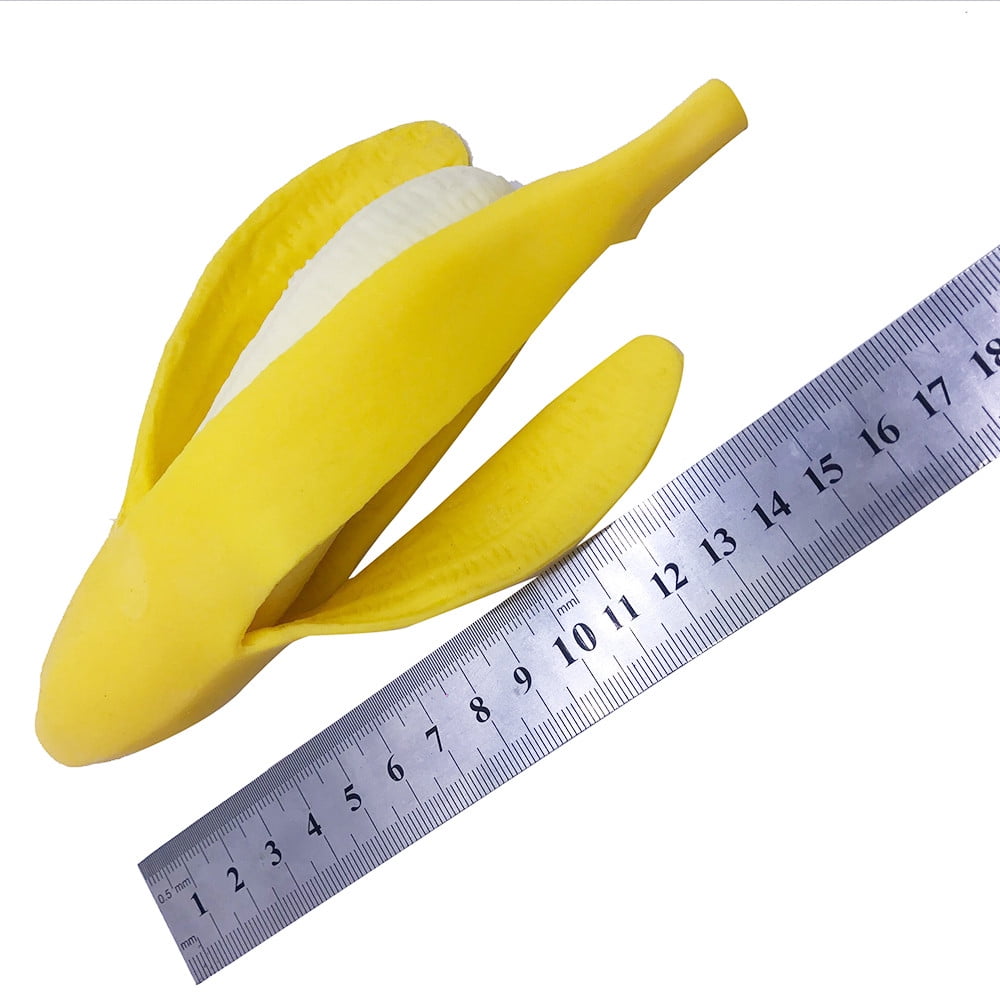 Banana Stress Ball, Soft Simulation Banana Fruit Squeezed Toys, Stretchy Banana Stress Ball Sensory Toys for Birthday Party Holiday Christmas Gift 1PC