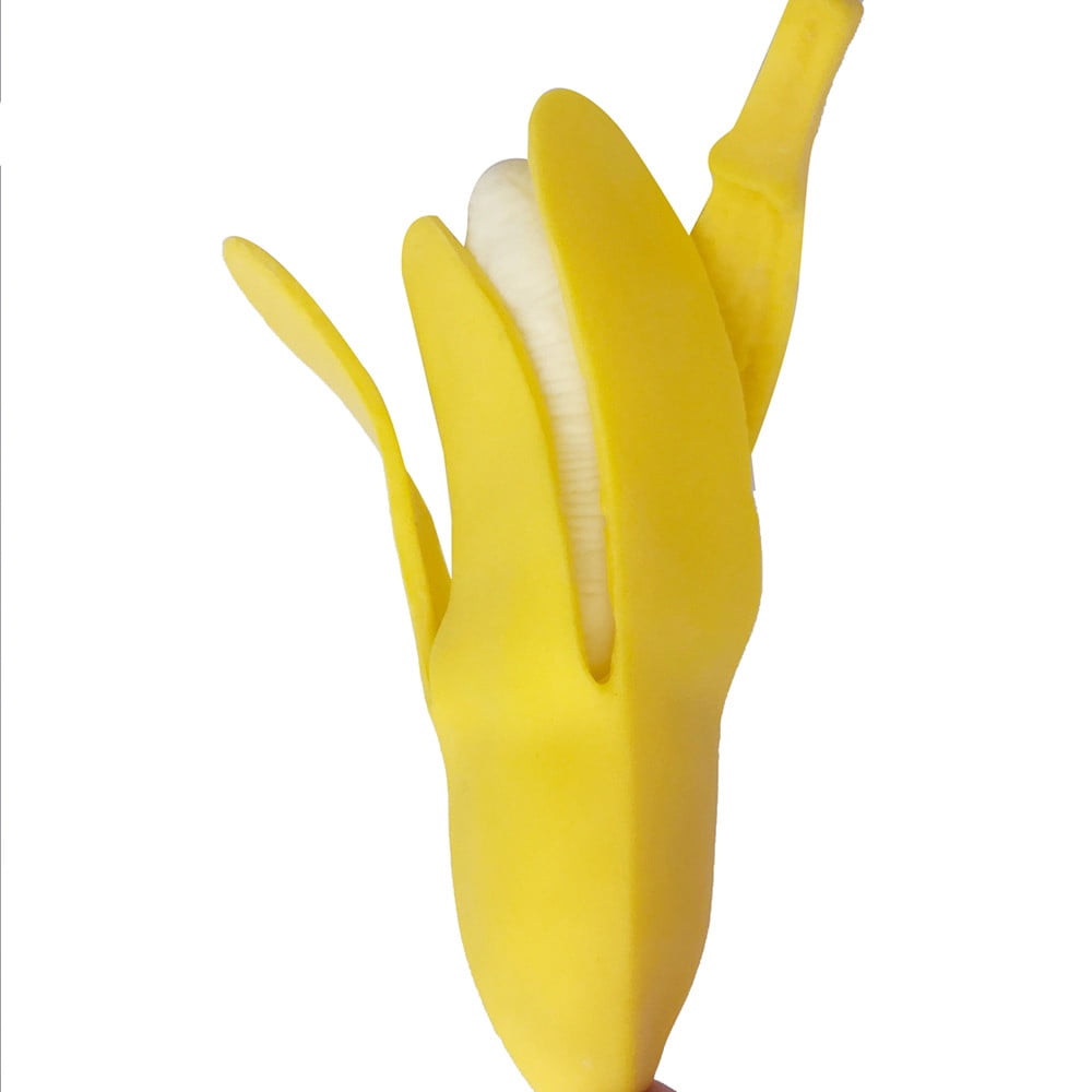 Banana Stress Ball, Soft Simulation Banana Fruit Squeezed Toys, Stretchy Banana Stress Ball Sensory Toys for Birthday Party Holiday Christmas Gift 1PC