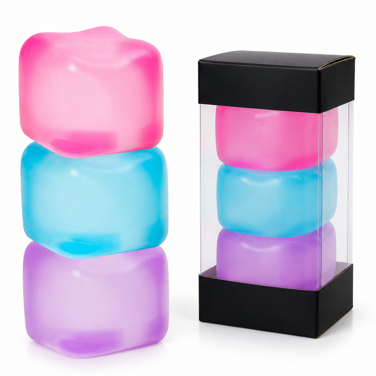 Blue Stress Cube Fidget Squishy Slow Rising Sensory Stress Ball, Calming Squeeze Toy for Stress Relief and Focus