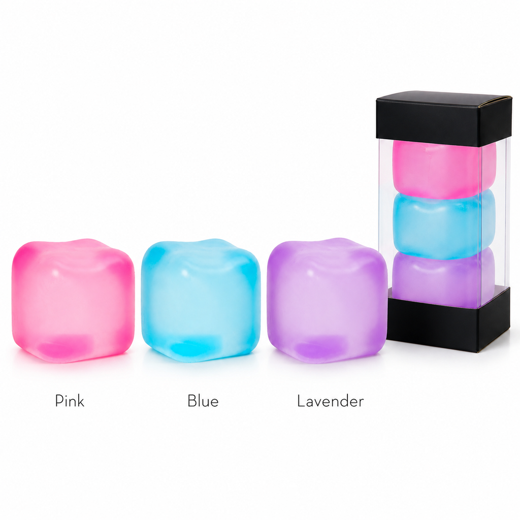Blue Stress Cube Fidget Squishy Slow Rising Sensory Stress Ball, Calming Squeeze Toy for Stress Relief and Focus