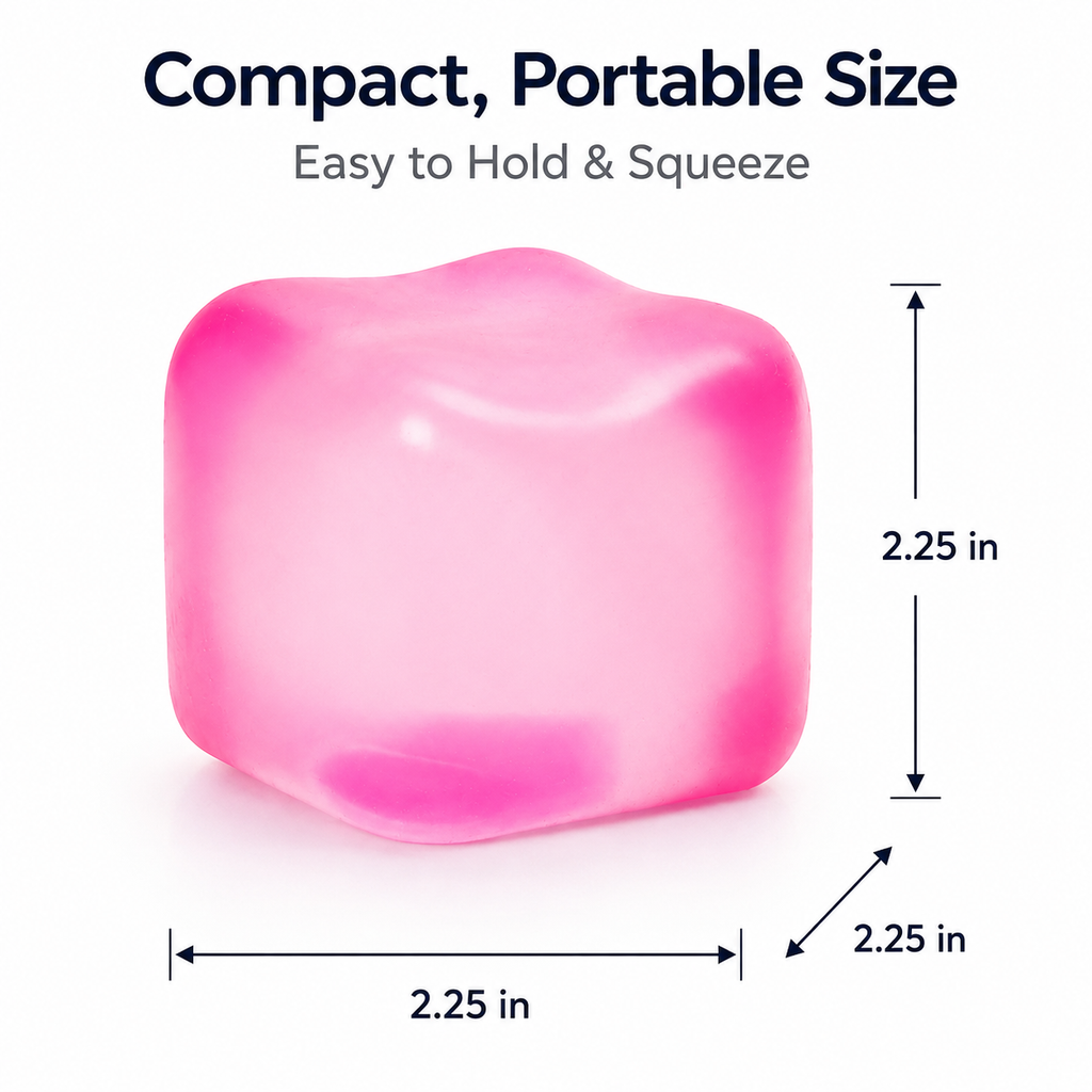 Blue Stress Cube Fidget Squishy Slow Rising Sensory Stress Ball, Calming Squeeze Toy for Stress Relief and Focus