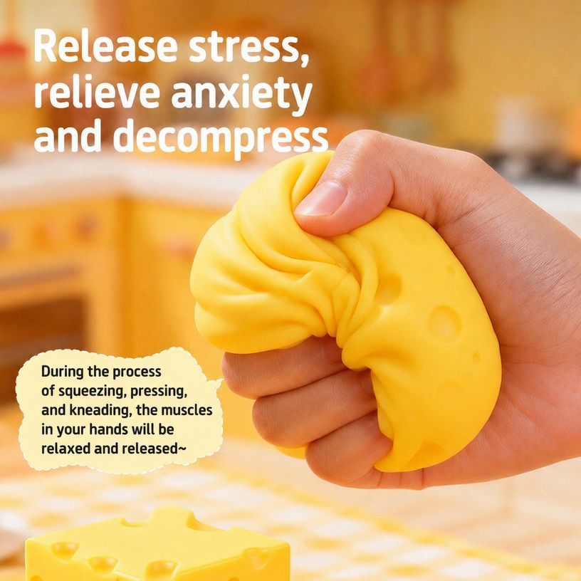 Cheese Squeeze Toy 5×5×5cm