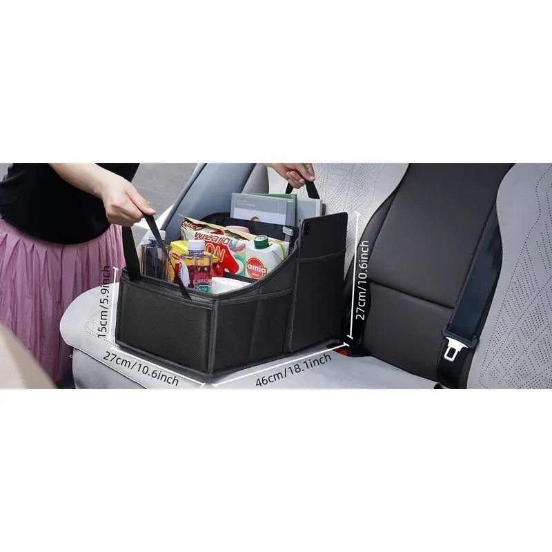 Car Multi-Compartment Organizer: Non-Slip & Spacious, 4-Section Storage for a Tidy Interior