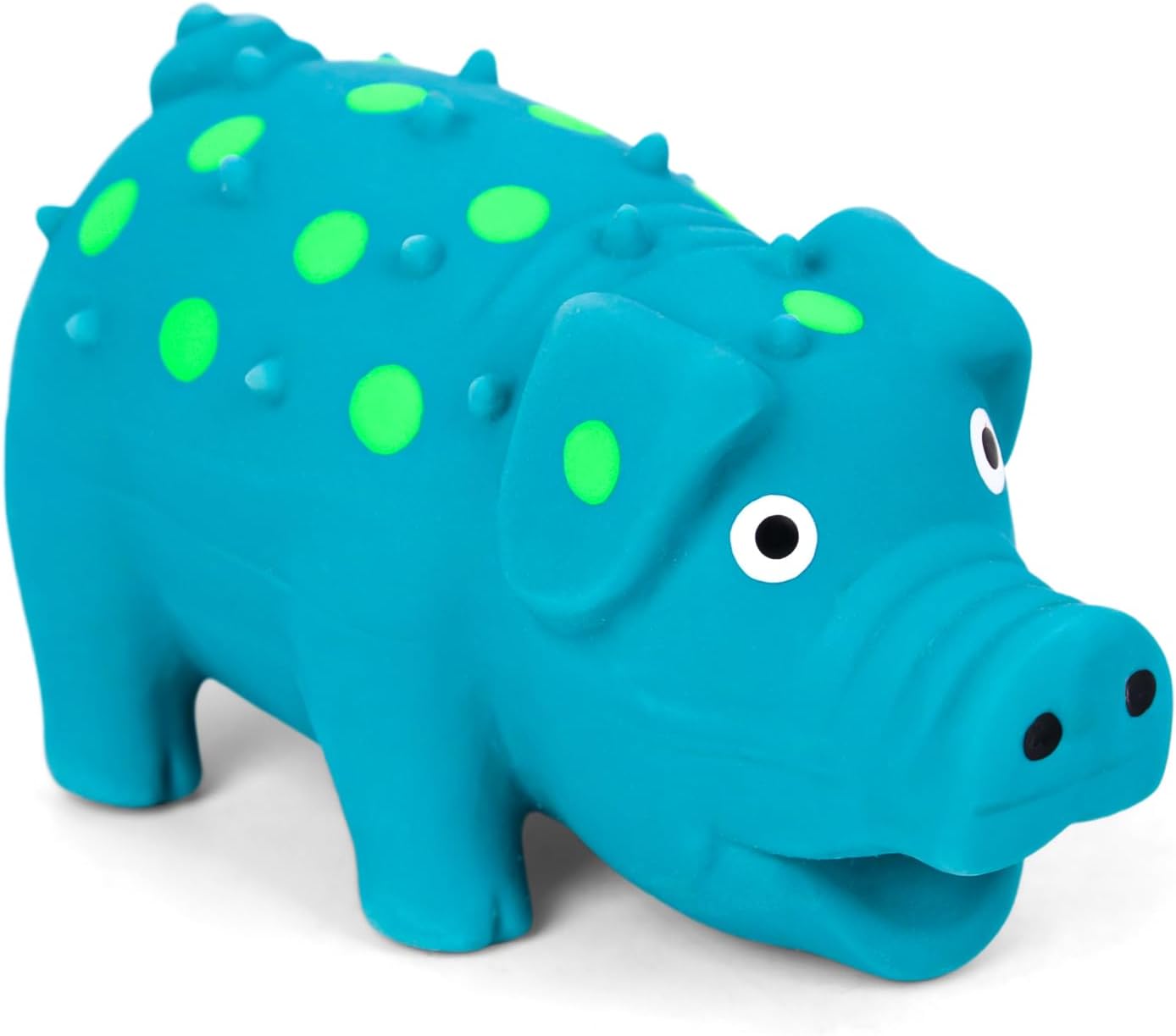 Squeaky Latex Grunting Pig Dog Toy, 4 Inch Small Blue Prank Gifts Puppy Chew Toys Rubber Squeeze Gift for Dogs