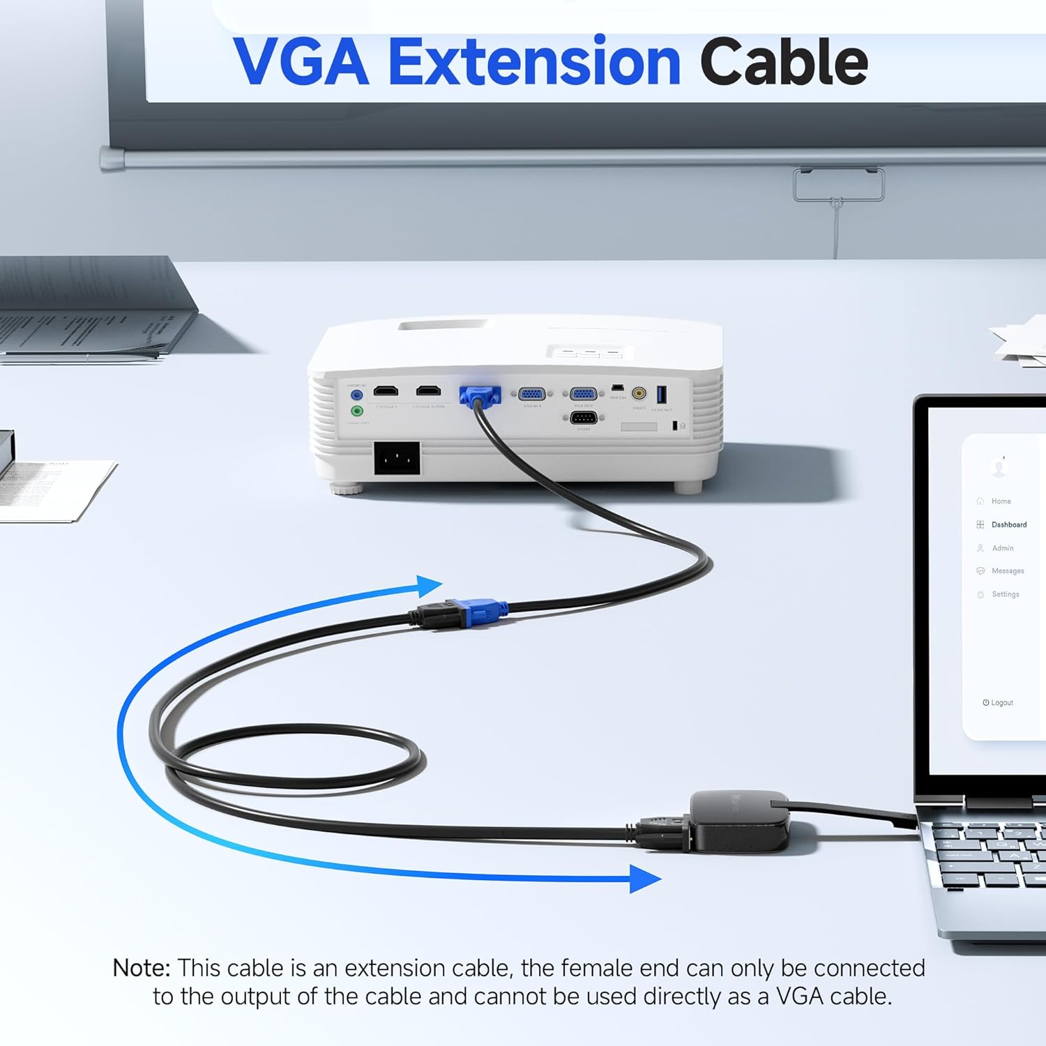 VGA Extension Cable (VGA Cable Male to Female) - 6 Feet, Not Dual Male Cord, Not for DB9/Serial Use
