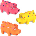 3PCS Squeaky Latex Grunting Pig Dog Toys, 4 Inch Prank Nosie Maker Puppy Chew Toys Rubber Squeeze Gift for Dogs