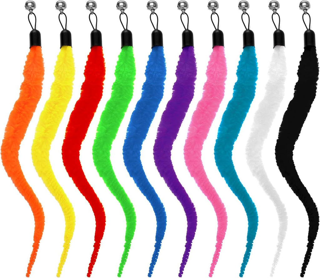 10 Packs Cat Worm Toys, Colorful Worm Cat Toy, Interactive Cats Wand Attachment Toys for Teaser Play and Chase Exercise with Kitten