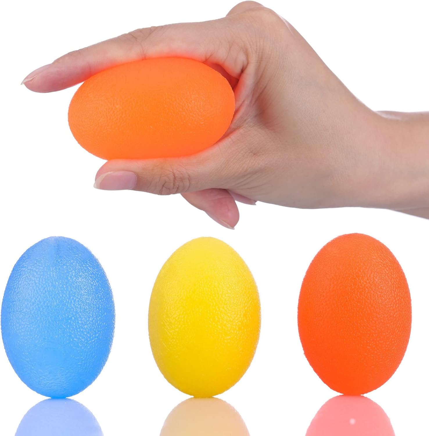Hand Exercise Balls,Hand Therapy Balls,Grip Balls,Stress Relief Ball for Adult and Kid,Squeeze Balls Grip Equipment Ball-3 Resistance Levels(3 PCS)