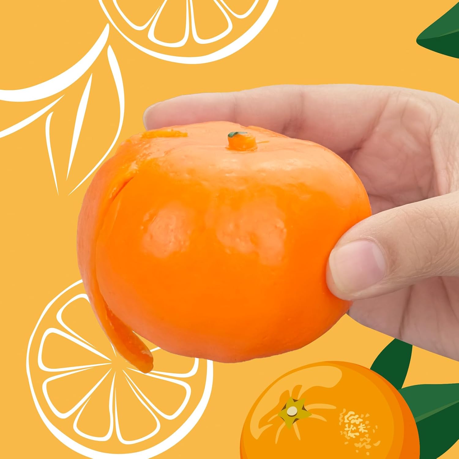 Tangerine Squishies Stress Relief Soft Scented Simulation Orange Fruit Squeeze Toys Cute Birthday Gift Novelty Toy for Kid Adult (Orange)