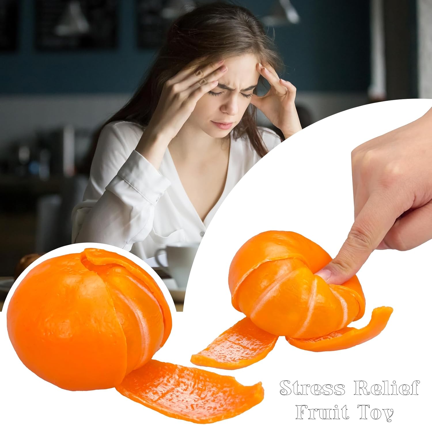 Tangerine Squishies Stress Relief Soft Scented Simulation Orange Fruit Squeeze Toys Cute Birthday Gift Novelty Toy for Kid Adult (Orange)