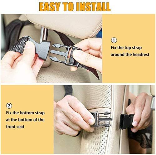 Car Backseat Organizer with 10" Table Holder, 9 Storage Pockets Seat Back Protectors Kick Mats or Kids Toddlers, Travel Accessories, 2 Pack